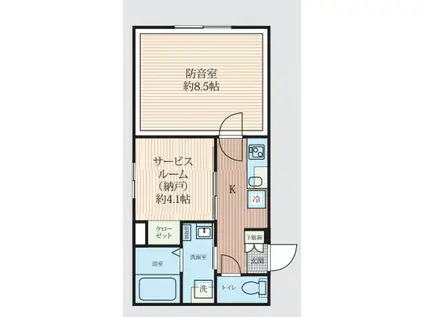 スカイラシクラス田園調布(1SK/2階)の間取り写真