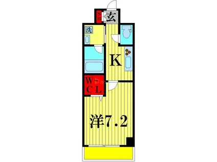 アイランドガーデン(1K/7階)の間取り写真