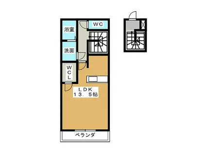 BLUE ROSE(ワンルーム/2階)の間取り写真