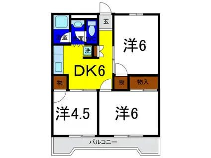セグラ南沖洲(3DK/2階)の間取り写真