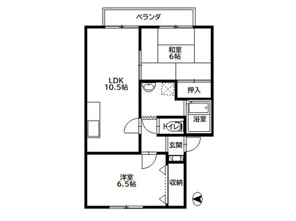 カーサグランデB棟(2LDK/1階)の間取り写真