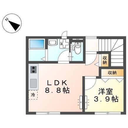 リーセント カーサ(1LDK/2階)の間取り写真