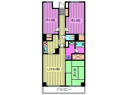 ツインズ浦和(3LDK/2階)の間取り写真
