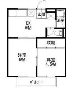 コーポ坂口(2DK/1階)の間取り写真