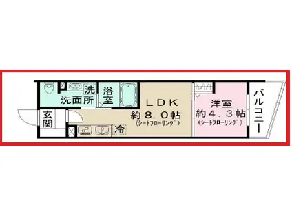 ジェイブラン西新井(1LDK/2階)の間取り写真