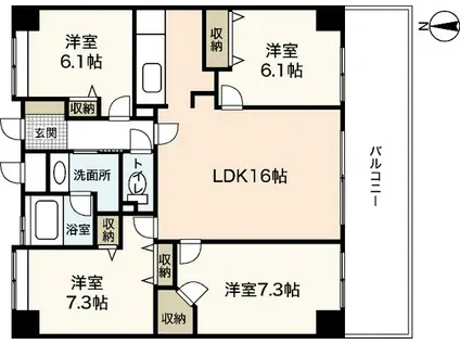 サウスヒルズACITYI(4LDK/2階)の間取り写真