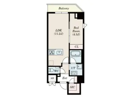 PASEO上野御徒町(1LDK/2階)の間取り写真