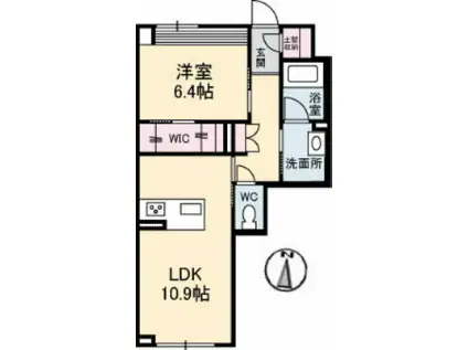 ソレイユコート中仙道(1LDK/2階)の間取り写真