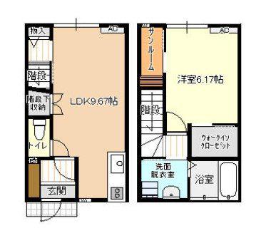 ビオラ古定塚A棟(1LDK/1階)の間取り写真
