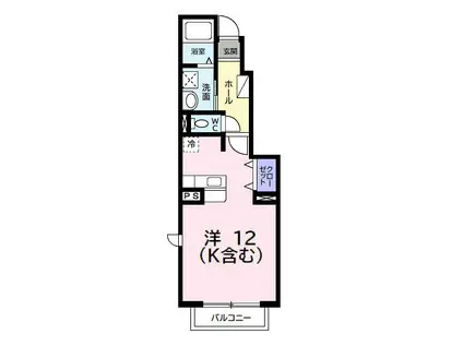 アヴェニール ロジュマン(1K/1階)の間取り写真