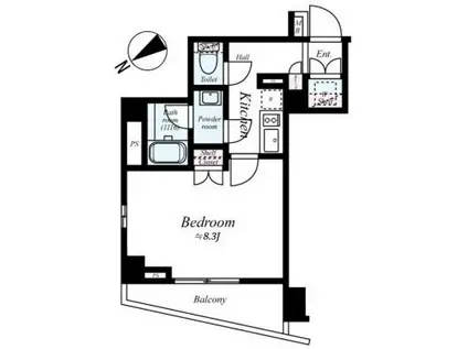 CREVISTA練馬平和台(1K/1階)の間取り写真