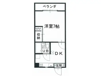 綿蒔ハイツ3号地(1K/3階)の間取り写真