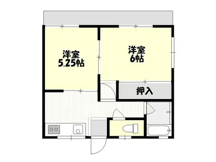 シティハイムMAYUMI(2K/1階)の間取り写真