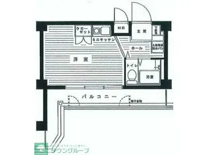 ダイアパレス三ツ沢公園東館(ワンルーム/2階)の間取り写真