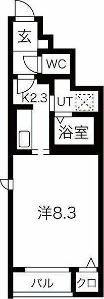 上野ハイツ(1K/1階)の間取り写真