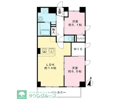 コパンリール(2LDK/5階)の間取り写真