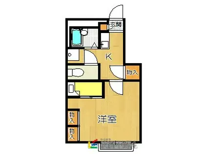 レオパレス名島(1K/1階)の間取り写真