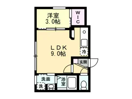 INTEGRAL寺町(1LDK/1階)の間取り写真