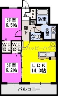 サンタ クオリア(2LDK/5階)の間取り写真
