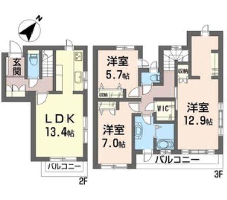 ソシア・ホカリ(3LDK/2階)の間取り写真
