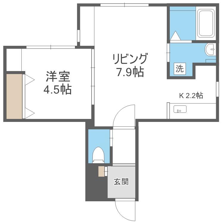 GRANVIA美園(1LDK/2階)の間取り写真