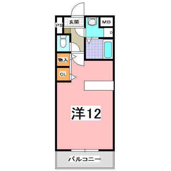 シエルオカモト(1K/1階)の間取り写真