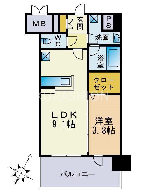 フリーデル桜坂(1LDK/2階)の間取り写真