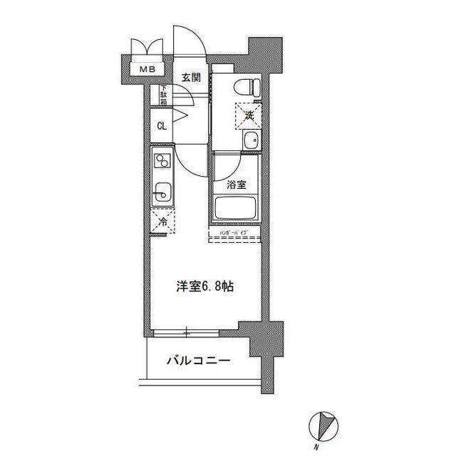 TLRレジデンス川崎大師(ワンルーム/6階)の間取り写真