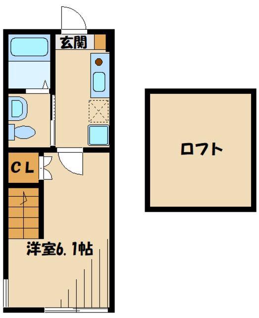 サウステラス(1K/2階)の間取り写真