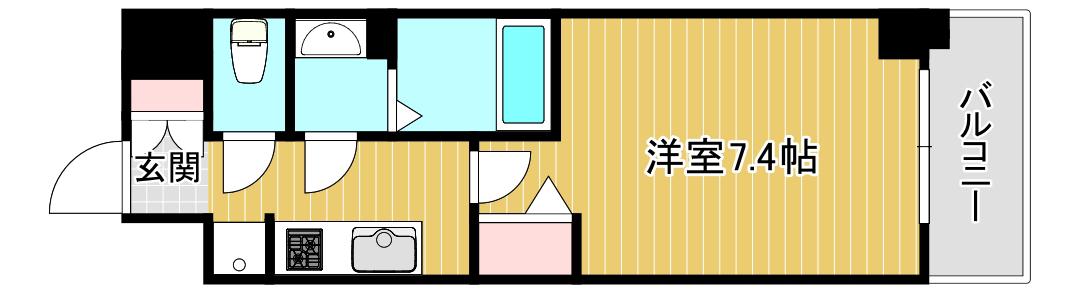 ファステート難波グランプリ(1K/15階)の間取り写真