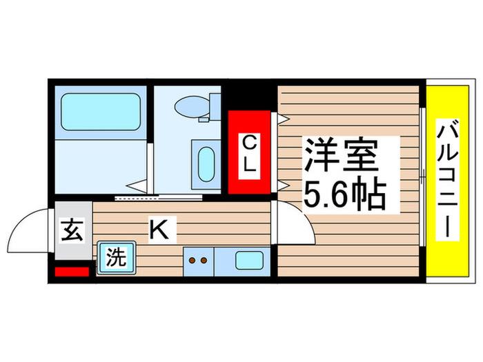 AMBITION検見川(1K/1階)の間取り写真