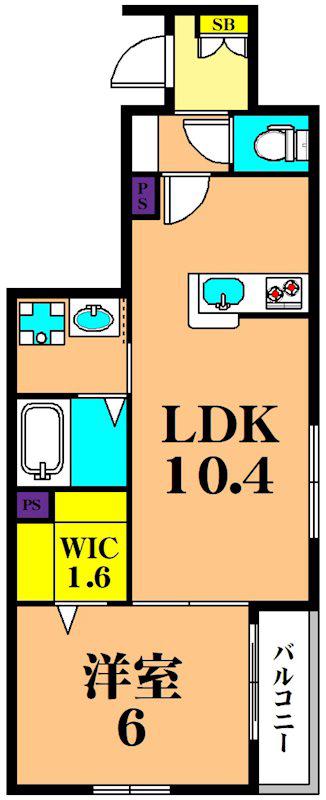 インレットソフィア(1LDK/2階)の間取り写真
