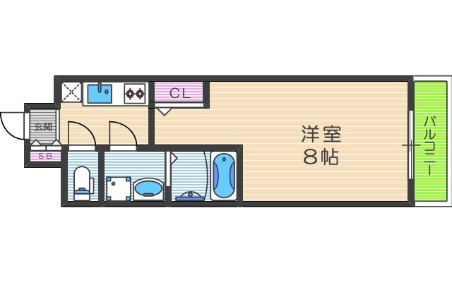 アルグラッド梅田ウエスト(1K/9階)の間取り写真