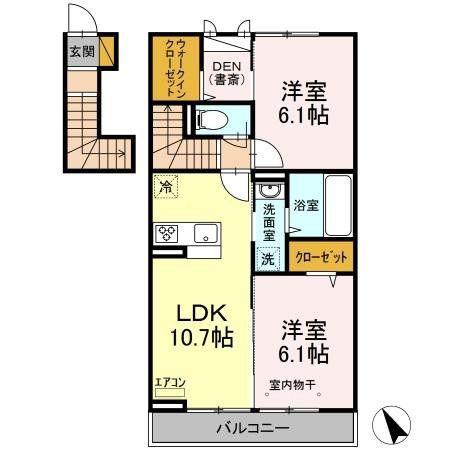 フルールコート(2LDK/2階)の間取り写真