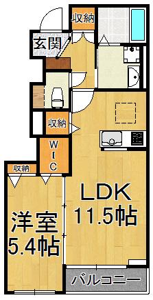 フォレスト宝塚1(1LDK/1階)の間取り写真