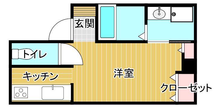 原ビル(1K/2階)の間取り写真