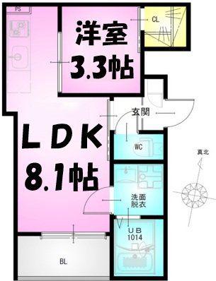 REGALEST SMART日進(1LDK/2階)の間取り写真