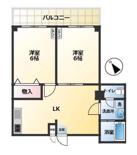 リバーハイツ新川町3階(2LK/3階)の間取り写真