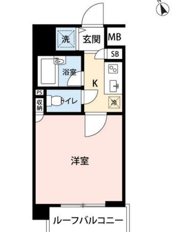 マイナビステイミライエ西新宿五丁目レジデンス(1K/4階)の間取り写真