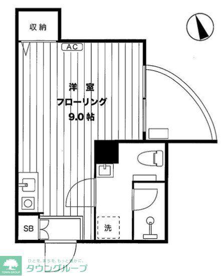サザンパレス代田(ワンルーム/3階)の間取り写真