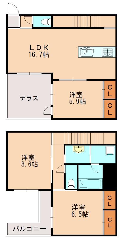 NEORALOGINーX(3LDK/2階)の間取り写真
