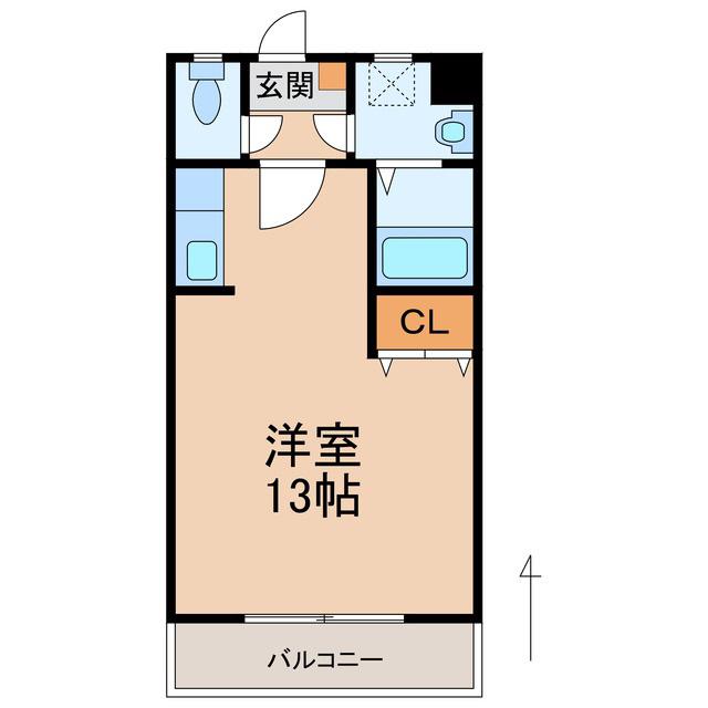 シェーンブルン(ワンルーム/2階)の間取り写真