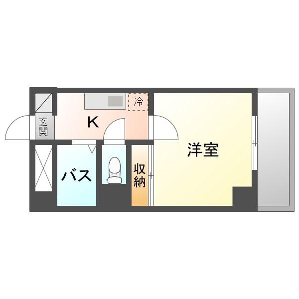 メッセ平針(1K/4階)の間取り写真
