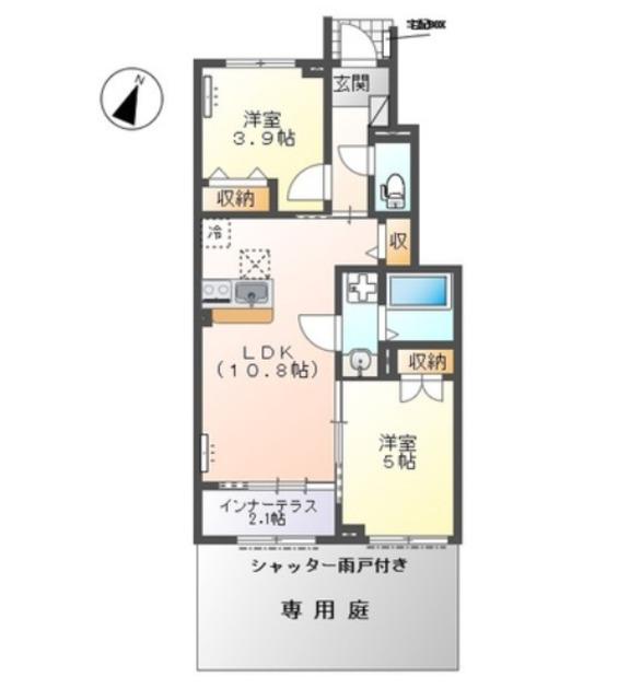 ソラーナ(2LDK/1階)の間取り写真