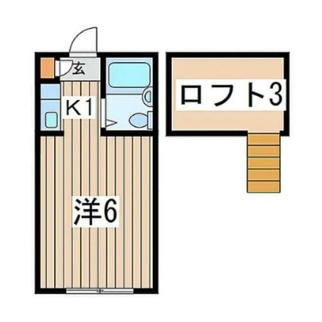 パレモア南林間(1K/2階)の間取り写真