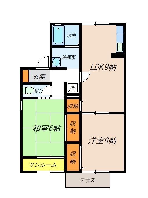 セジュール本郷新(2LDK/2階)の間取り写真