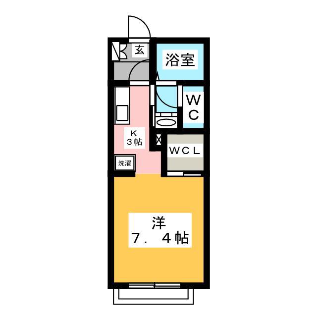 クイーンズタウン(ワンルーム/2階)の間取り写真