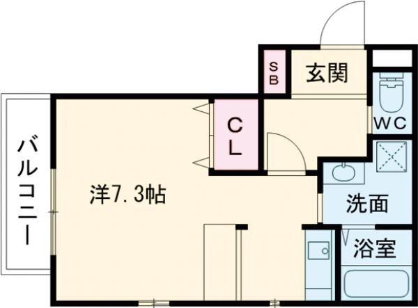 KING CRAFT FUKAKUSA(ワンルーム/2階)の間取り写真