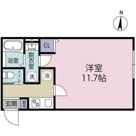 茅ヶ崎市元町アパート(1K/2階)の間取り写真