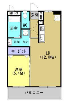 ROSE RESIDENCE(1LDK/2階)の間取り写真